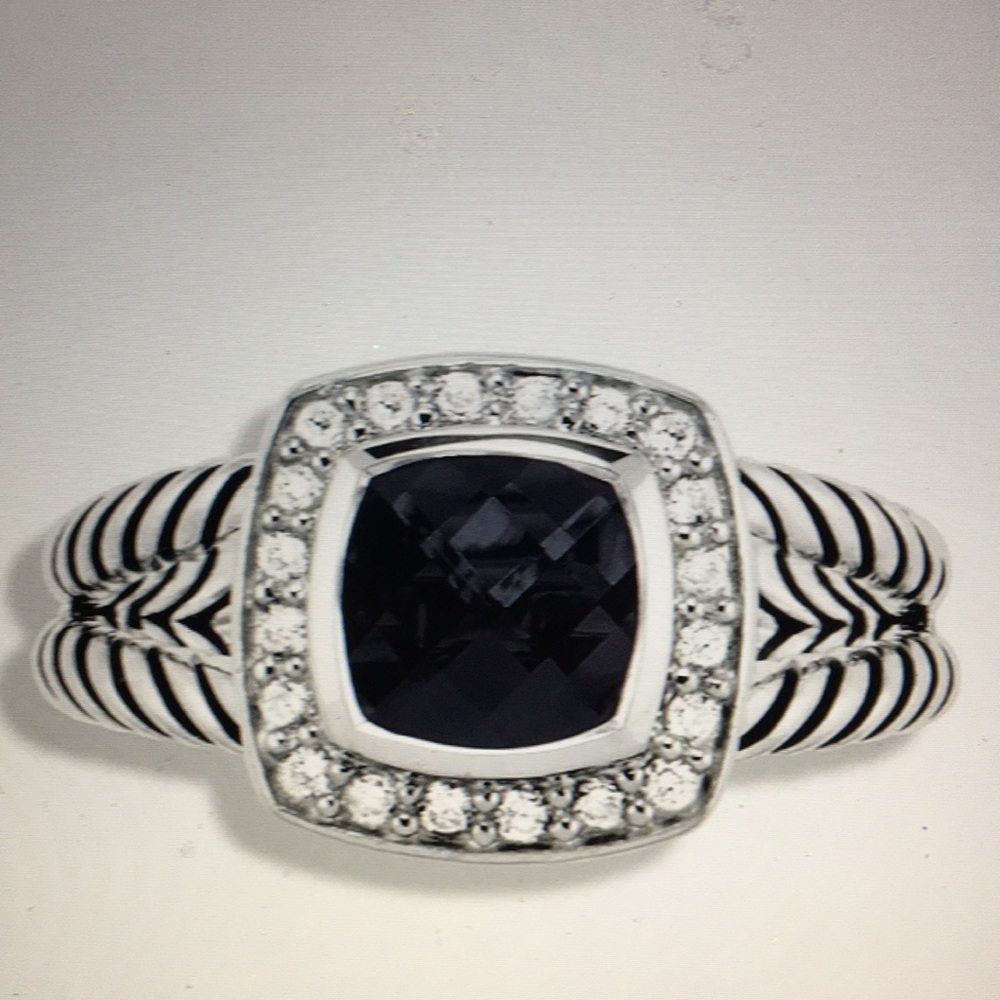 ❌SOLD❌DAVID YURMAN PETITE BLACK ONYX DIAMOND RING - Picture 6 of 6
